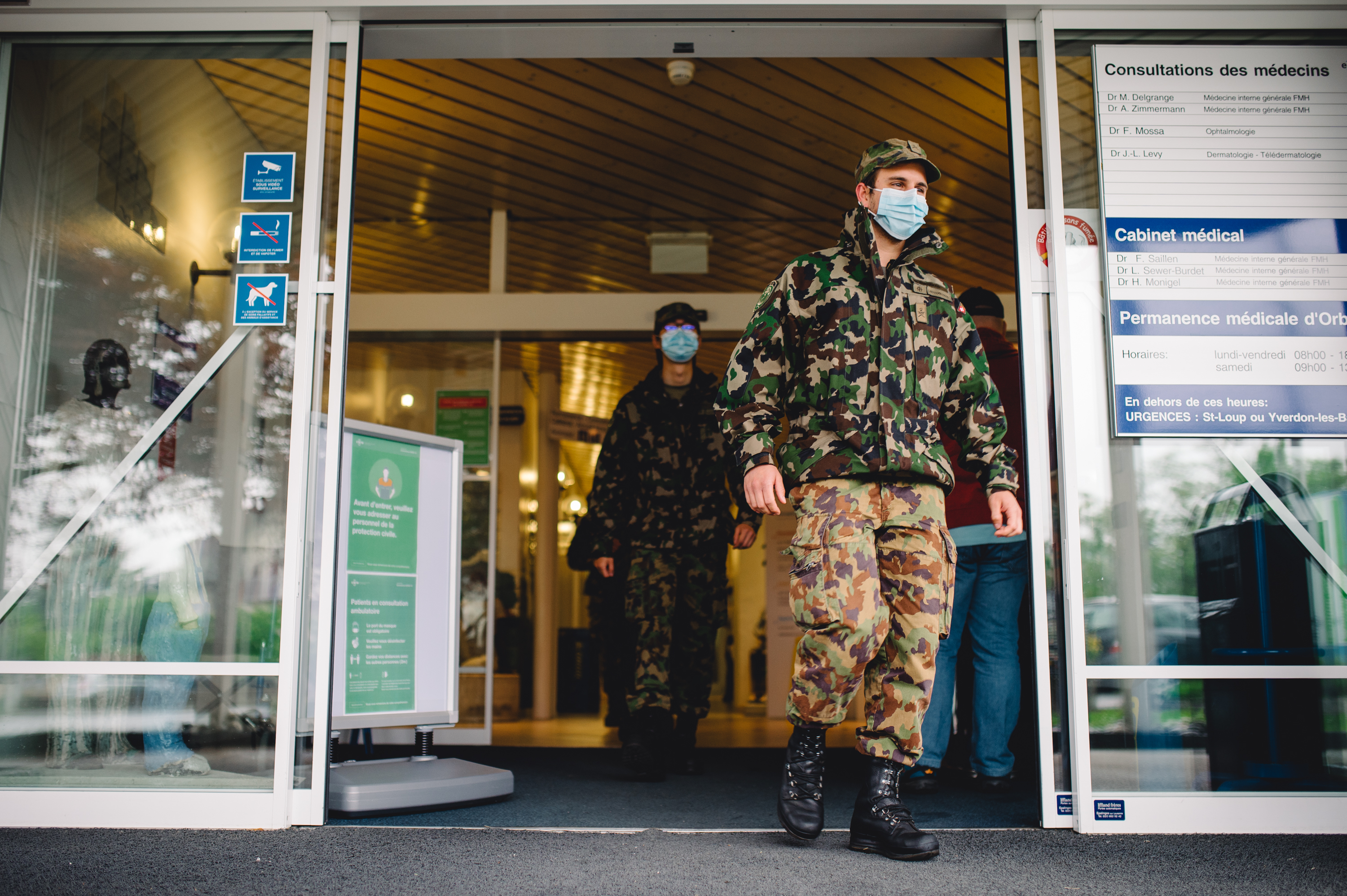 Mobilisation de l'armée à l'hôpital d'Orbe