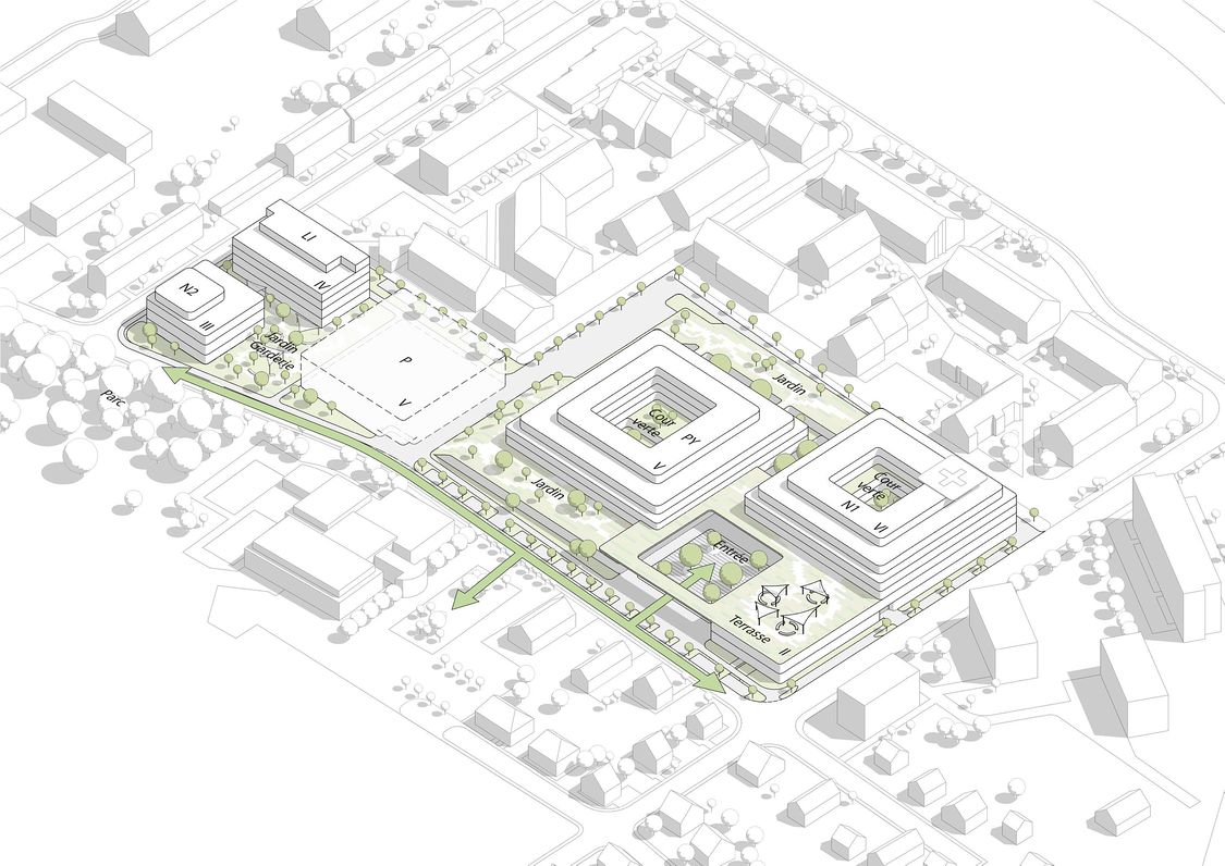 Plan du futur hôpital d'Yverdon-les-Bains